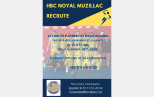le handball Club Noyal Muzillac recrute!!!!!!! 