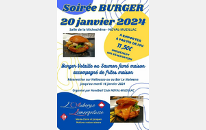 Soirée BURGER le 20 janvier 2024 !